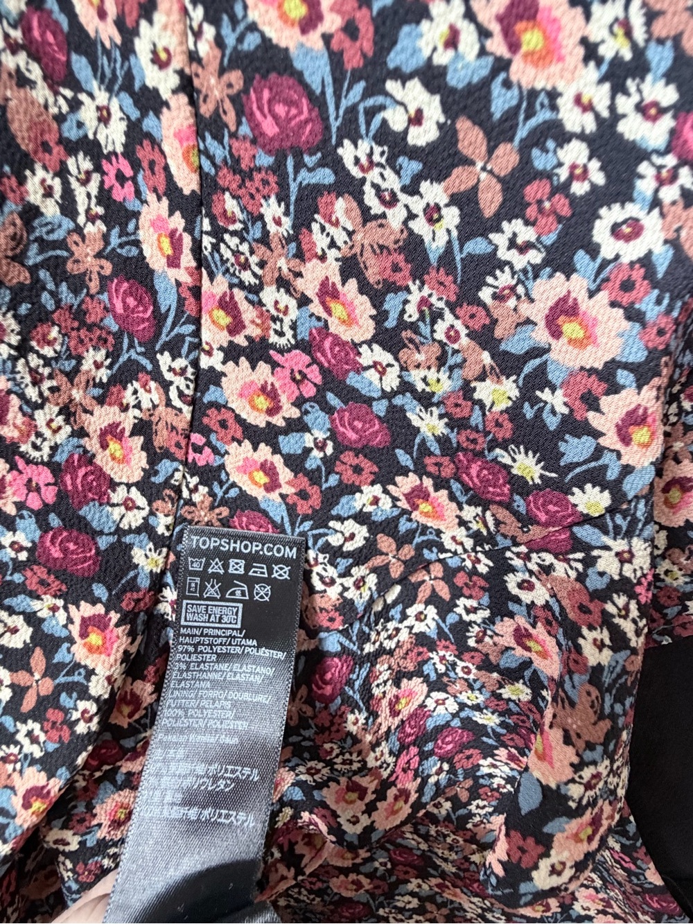 Topshop Size 6 V-Neck Ruffled Hem Flutter Sleeve Floral Dress - Picture 9 of 9